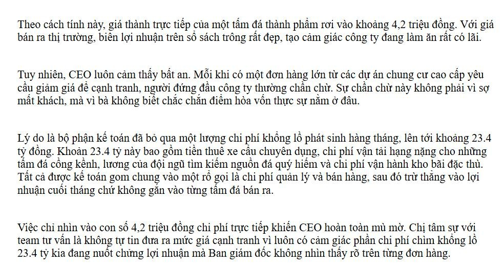 Email có spacing giữa các đoạn văn quá rộng